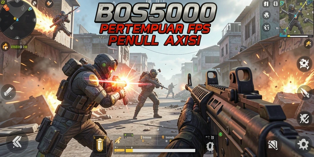 Screenshot menampilkan aksi intense dalam gameplay BOS5000.