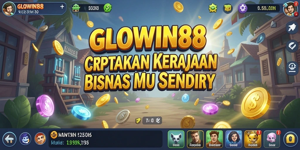 Tampilan gameplay GLOWIN88 yang menampilkan pengelolaan bisnis yang seru.