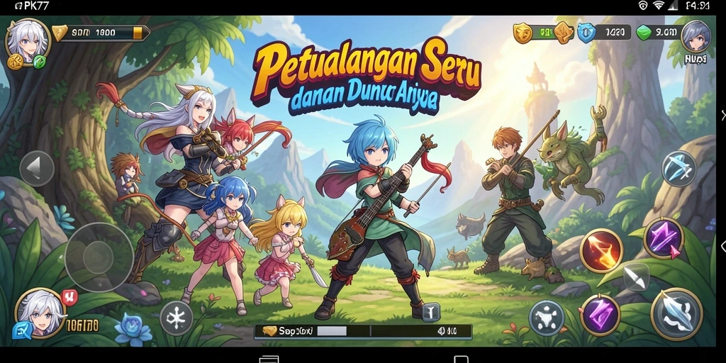 Tampak menariknya gameplay dalam PK77 yang penuh petualangan anime.