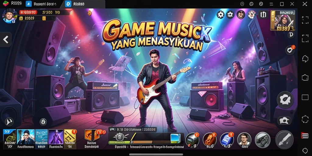 Tampilan gameplay RI889 menampilkan pengalaman musik yang seru dan interaktif.