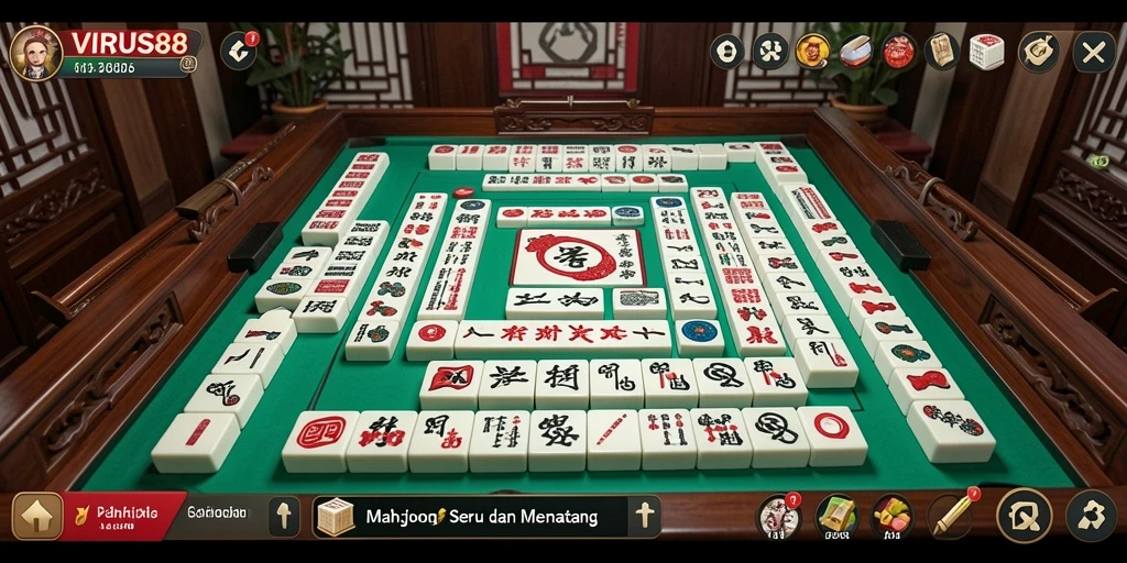 Tampilan gameplay Mahjong yang menarik dalam VIRUS88.